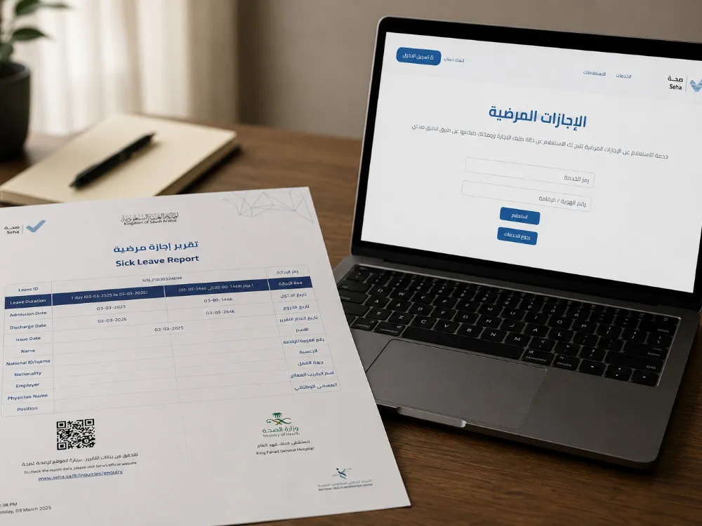 تصدير تقرير إجازة مرضية